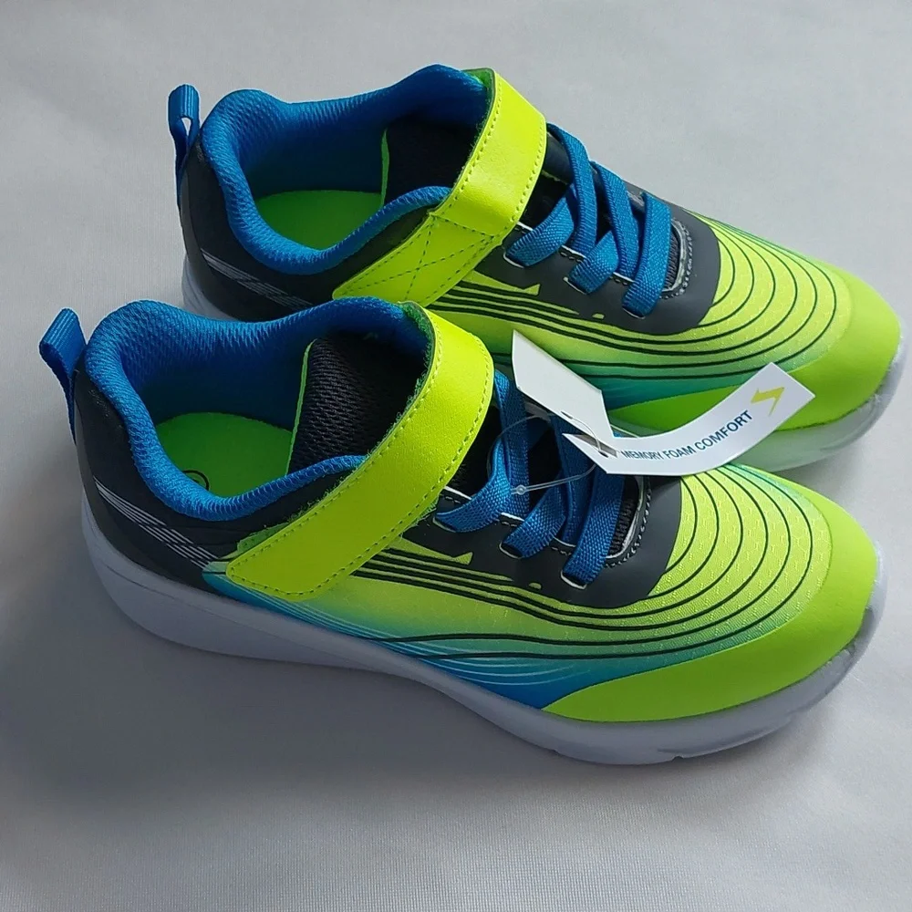 Vivele Kids Neon Green and Blue‎ Athletic Shoes Size 1M